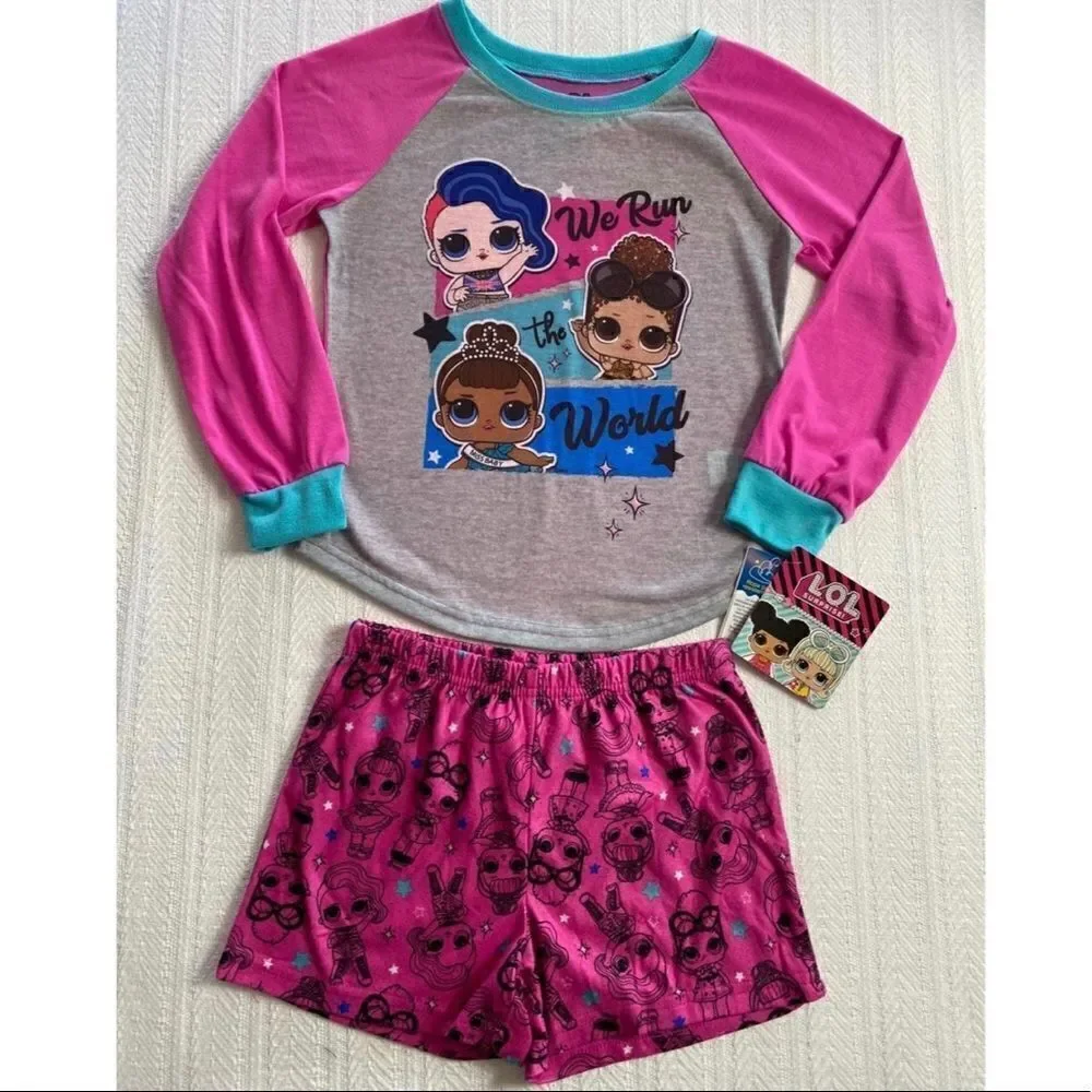 L.O.L. SURPRISE!  Girls Size 8 2-pc Get Happy Top & Short Pajama Set
